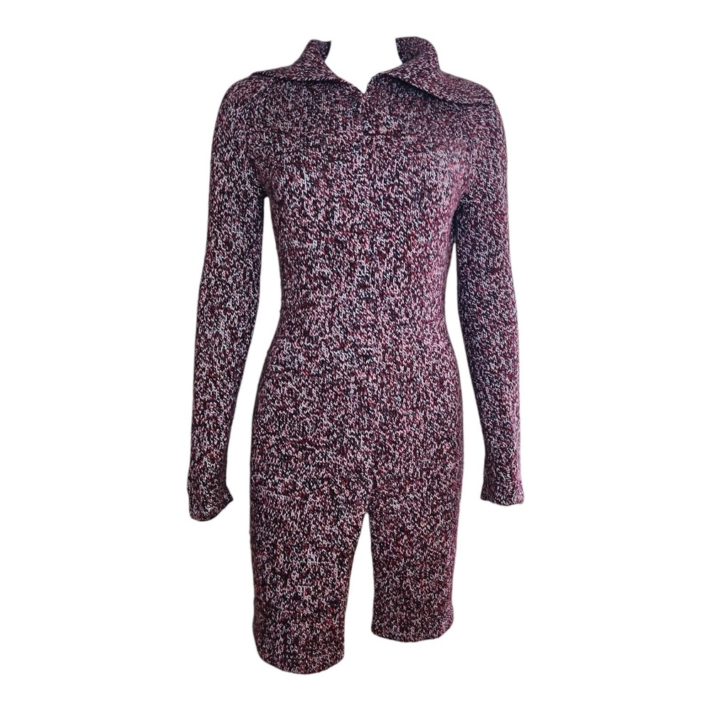 Guess Jeans Cardigan Sweater Womens M Medium Purple‎ Black Knit Snap Button Long